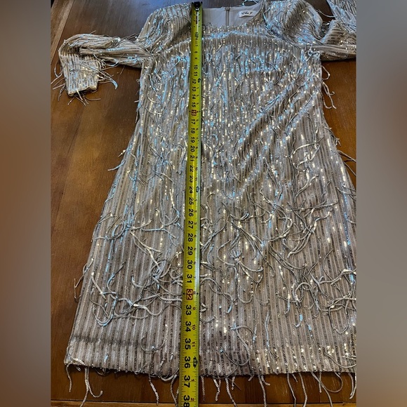 Eliza J Women’s fringed sequin long sleeve cocktail party dress size 14 - Picture 9 of 9